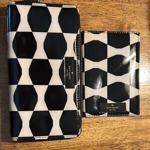 Kate Spade Black and White Patterned Wallet Set
